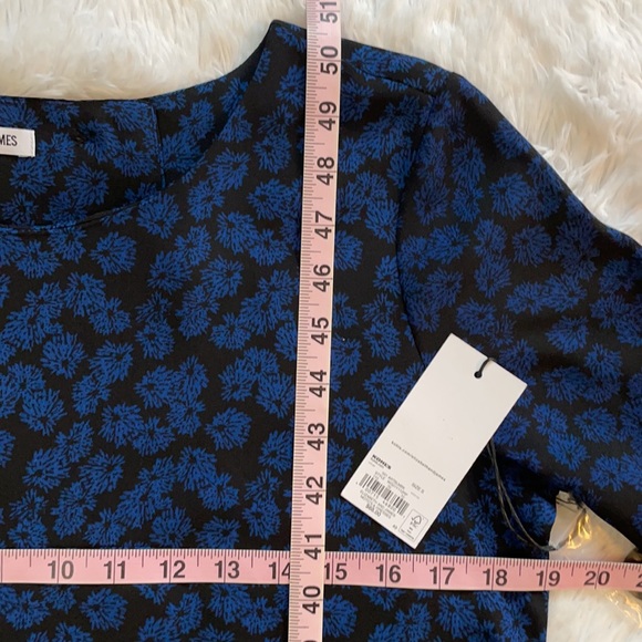 S NWT Elizabeth & James bohemian long sleeve crew neck blue black maxi dress - Picture 6 of 8